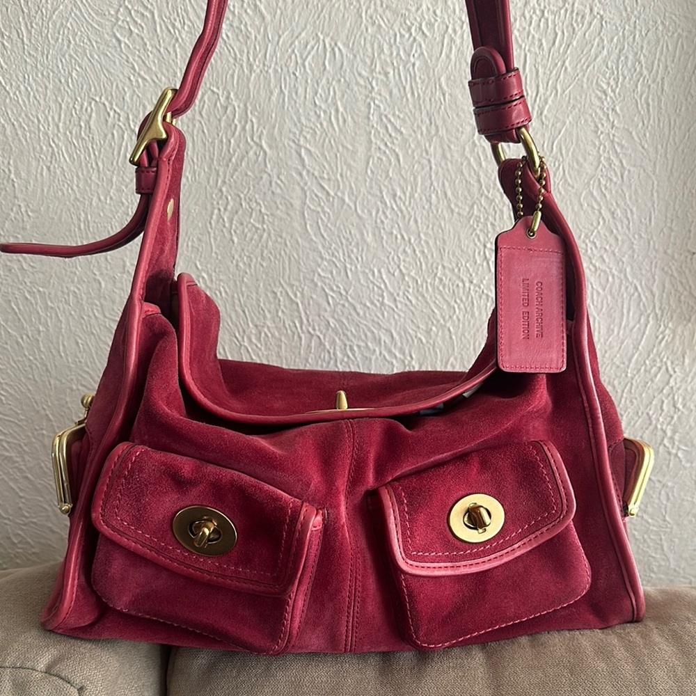 Coach Pink Suede Bag